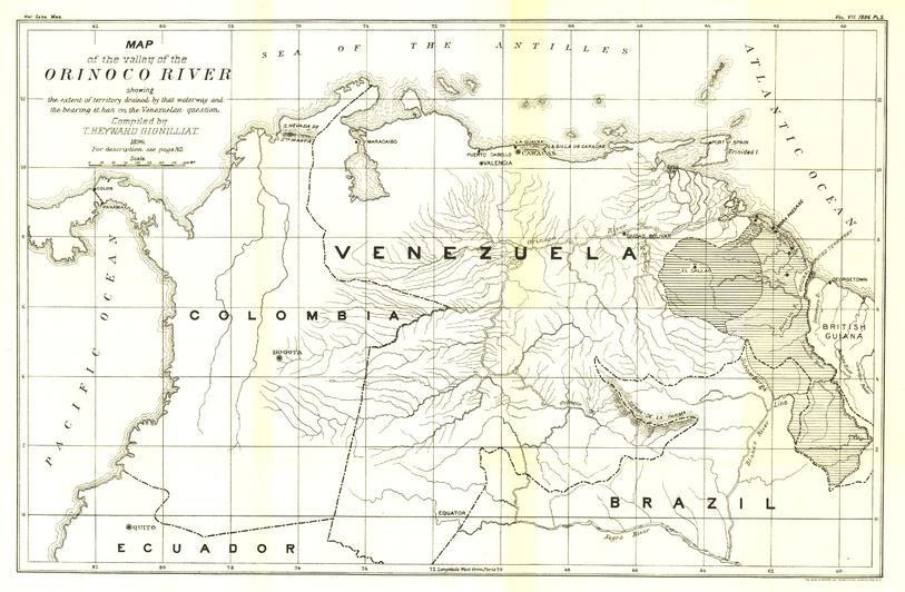 Valley Of The Orinoco River Published 1896 Map