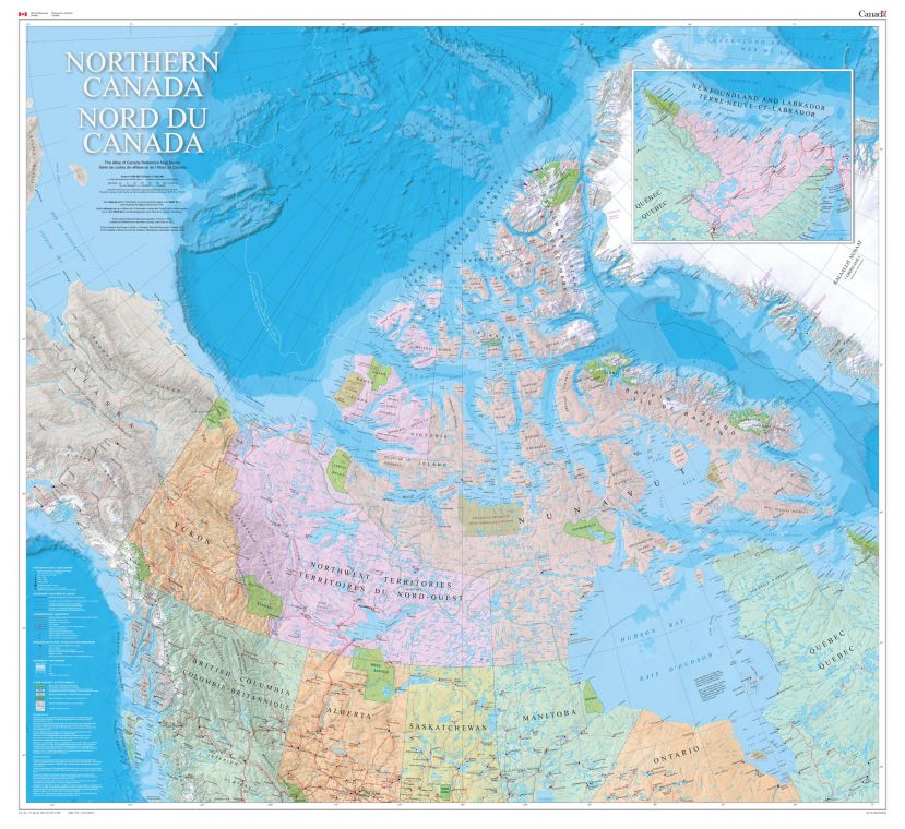 Northern Canada Wall Map Bilingual Atlas Of Canada