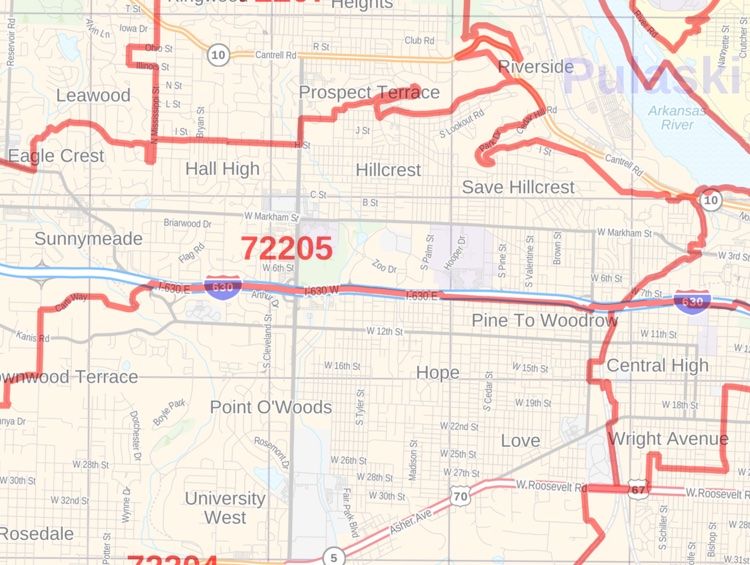 Little Rock Zip Code Map – Detailed Map for Planning & Business
