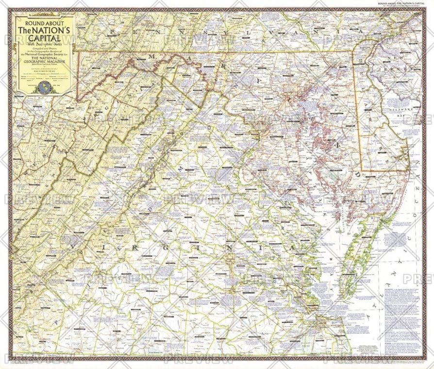 Round About The Nation S Capital Published 1956 Map