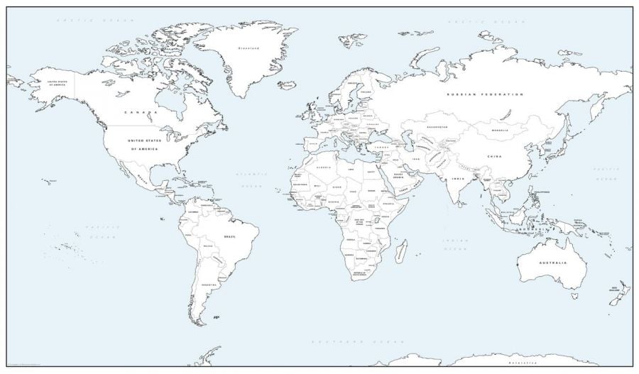 World Colouring Map - Big Map