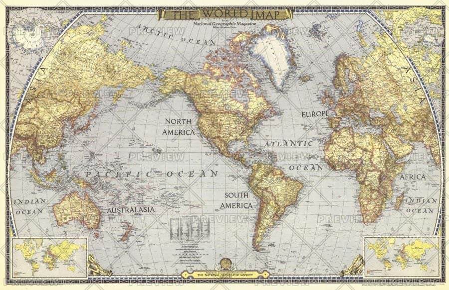 World Map Published 1943