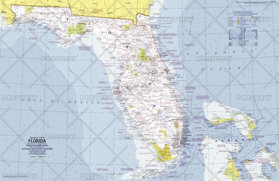 Close Up Usa Florida Published 1973 Map