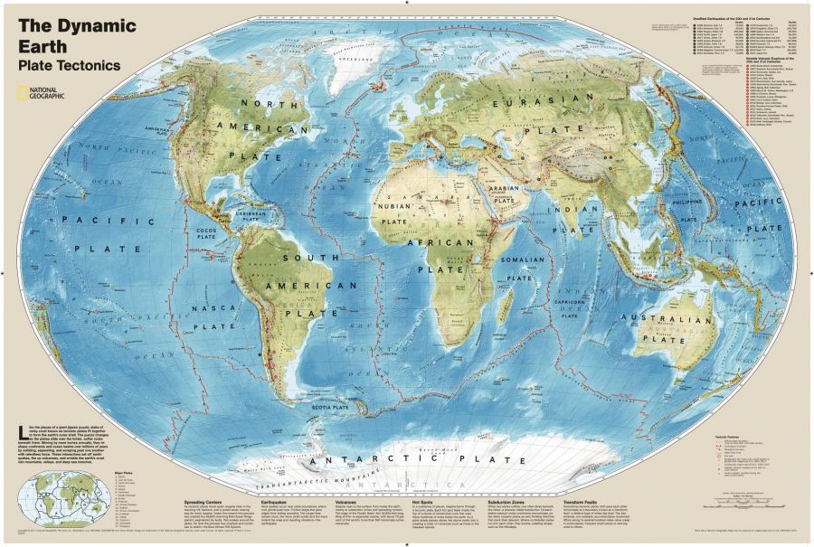 The Dynamic Earth Plate Tectonics Map