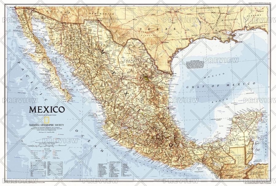 Mexico Published 1994 Map