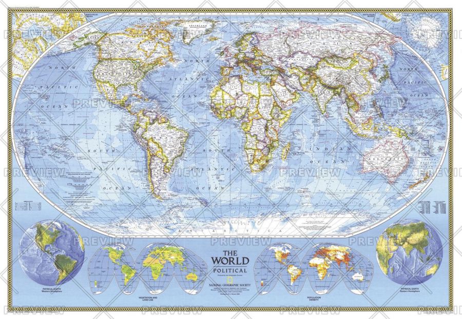 World Political Published 1994 Map