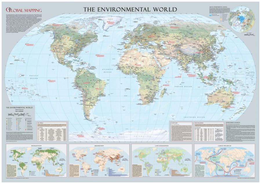 Environmental World Wall Map Large