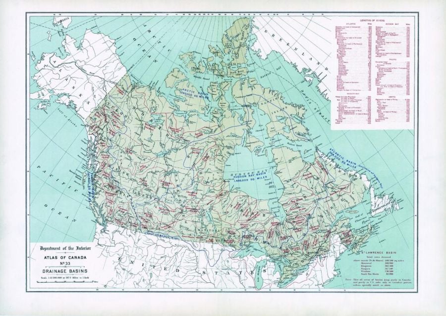 Drainage Basins 1906 Map