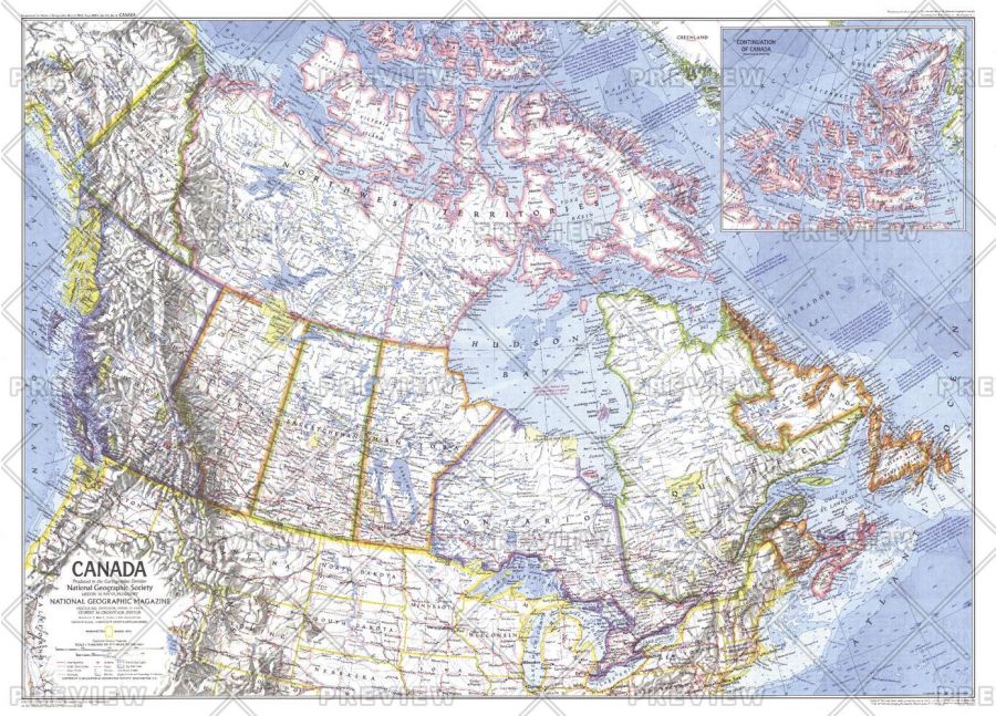 Canada Published 1972 Map