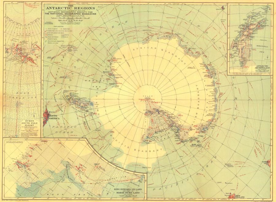 Antarctic Regions Published 1932 Map