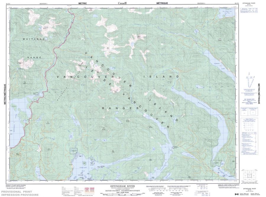 Effingham River - 92 F/3 - British Columbia Map