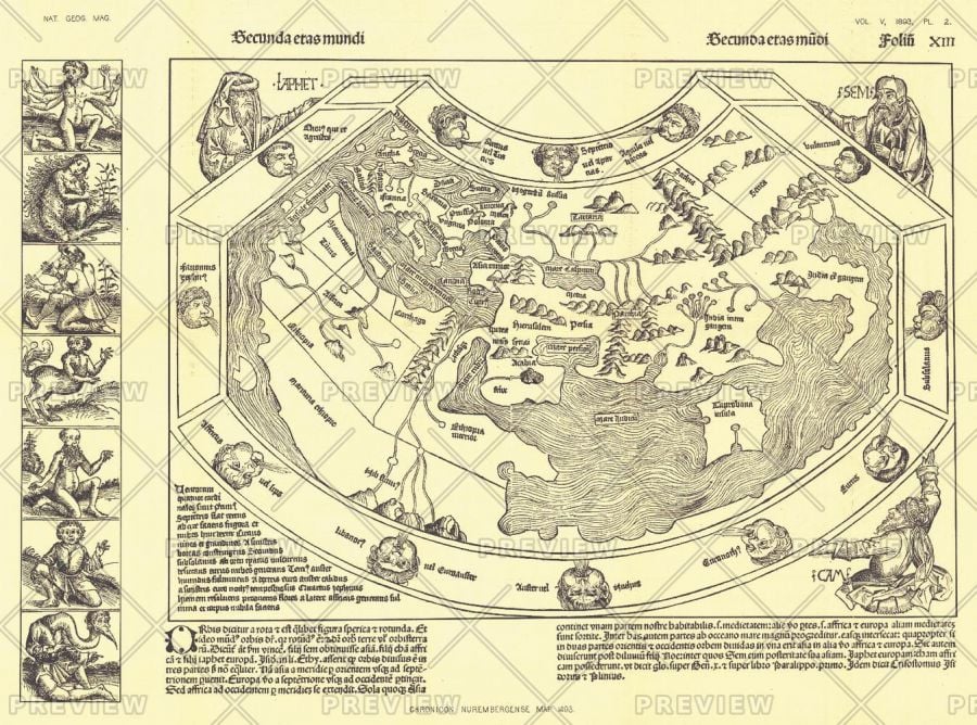 Chronicon Nurembergense 1493 Map Published 1893