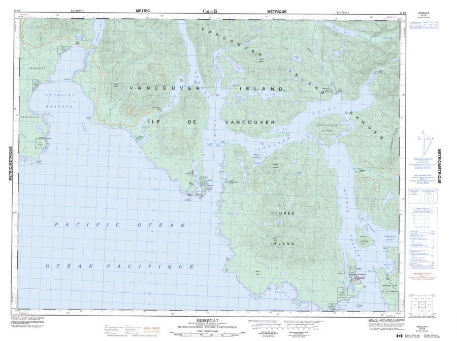 Hesquiat - 92 E/8 - British Columbia Map
