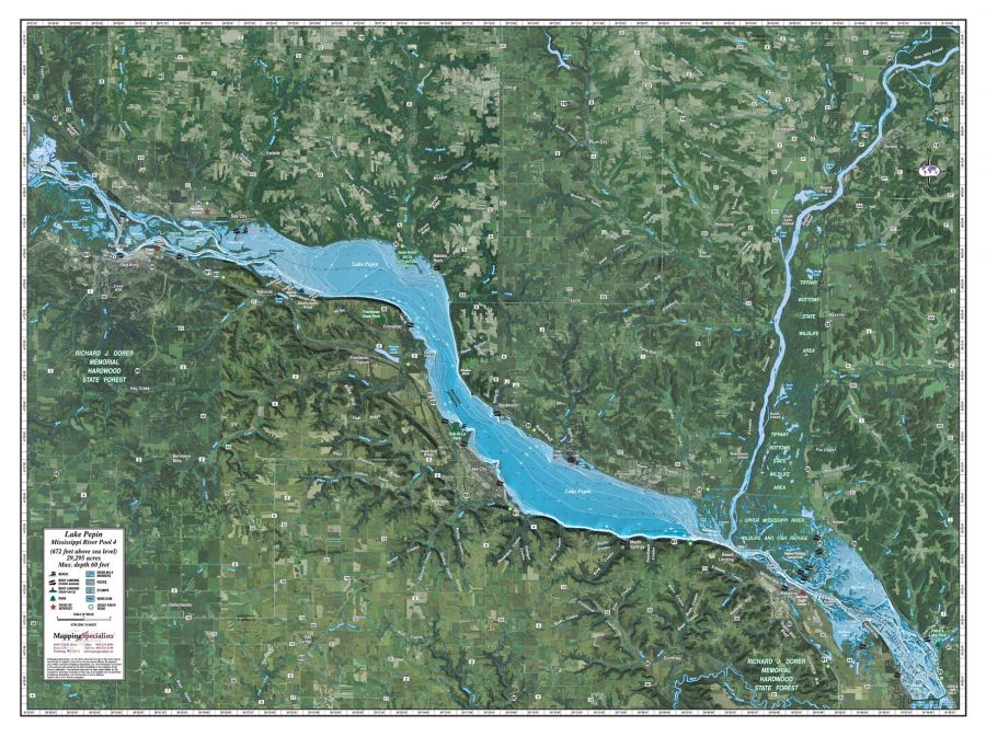 Missippi River Pool 4 Pepin Map