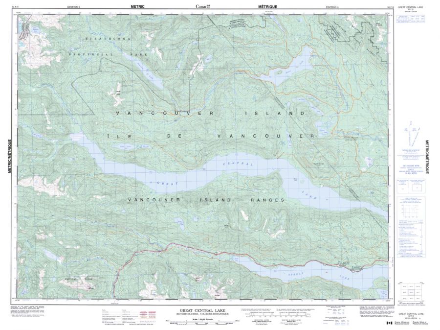Great Central Lake - 92 F/6 - British Columbia Map