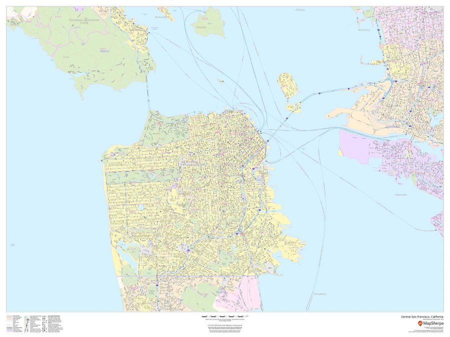 Central San Francisco California Landscape Map