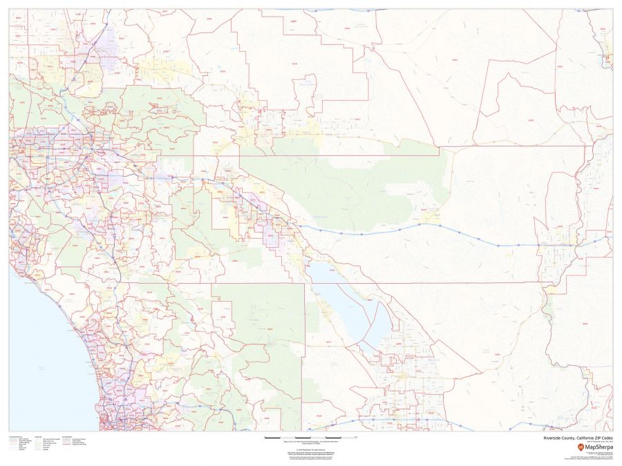 Riverside County California Zip Codes Map
