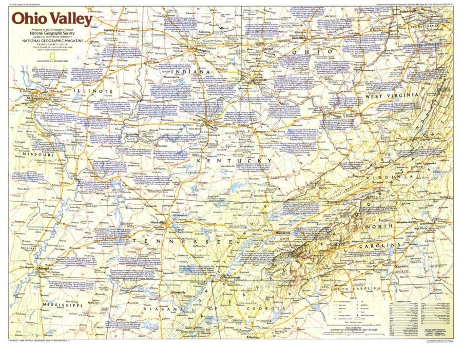 Ohio Valley Published 1985 Map