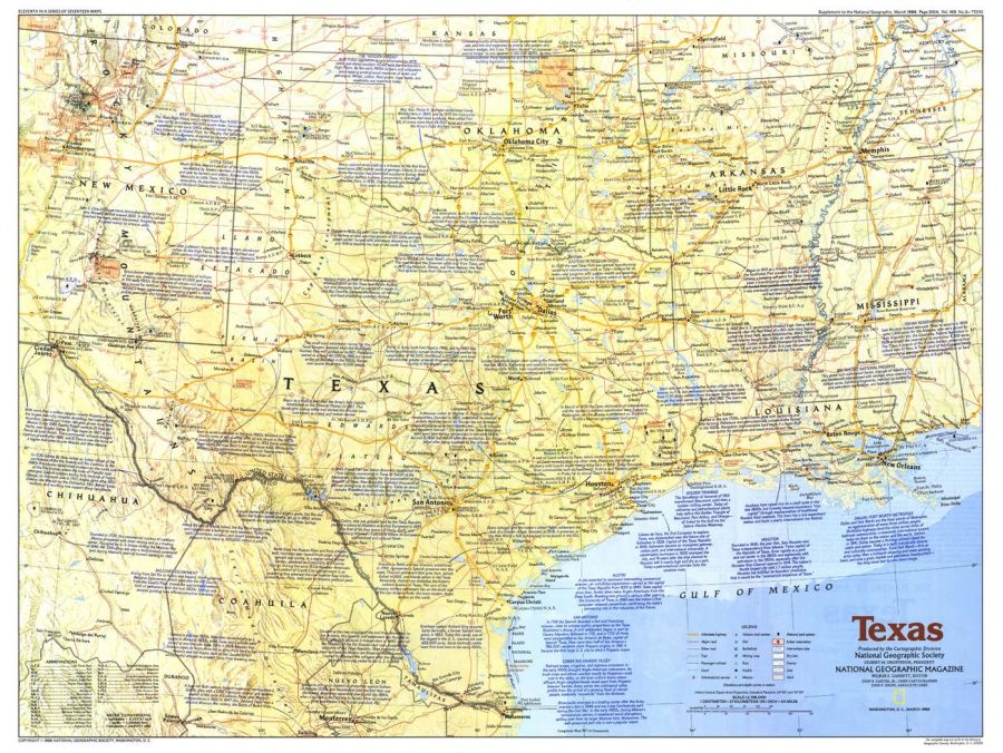 Texas Published 1986 Map
