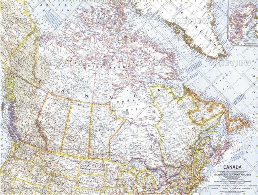Canada Published 1961 Map