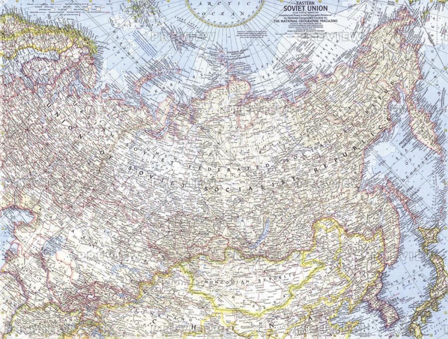 Eastern Soviet Union Published 1967 Map
