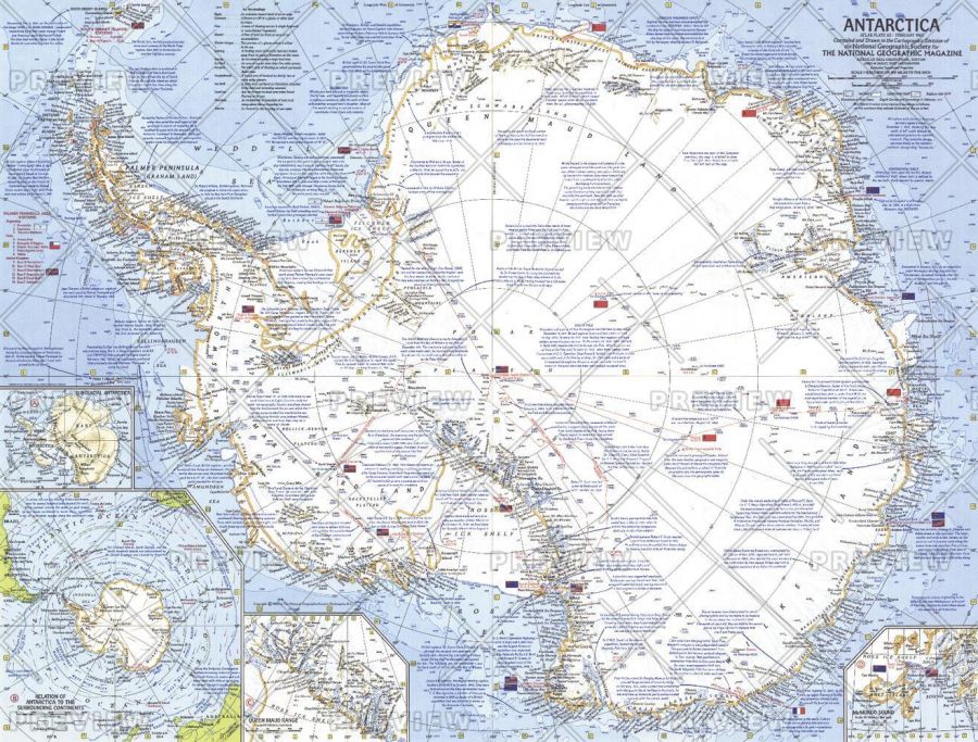 Antarctica Published 1963 Map