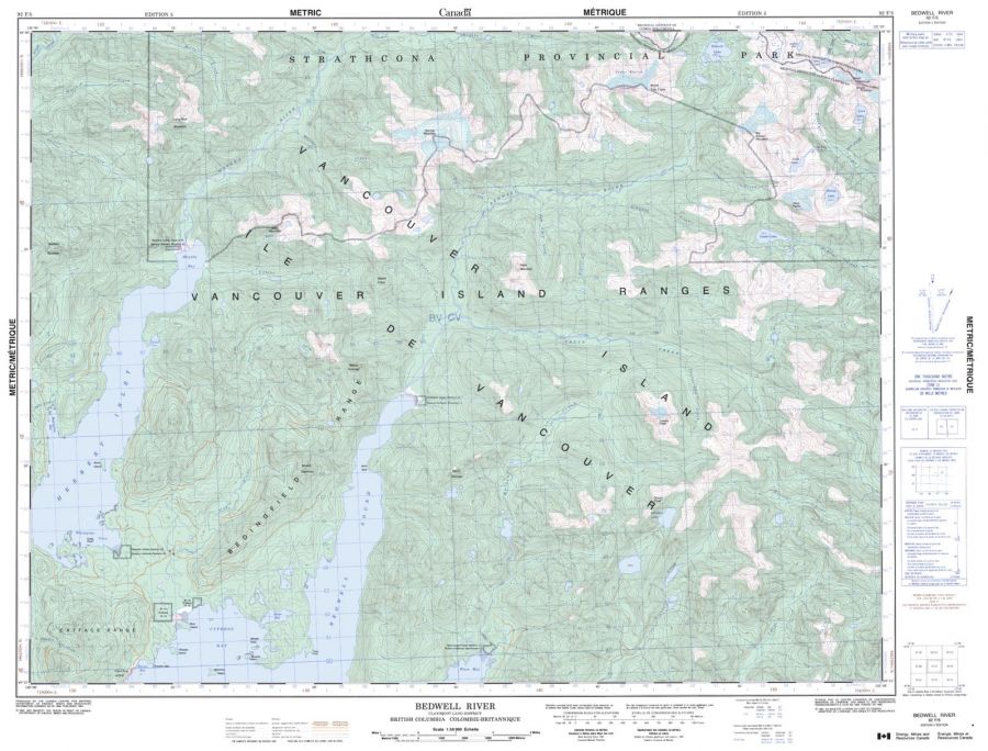 Bedwell River - 92 F/5 - British Columbia Map