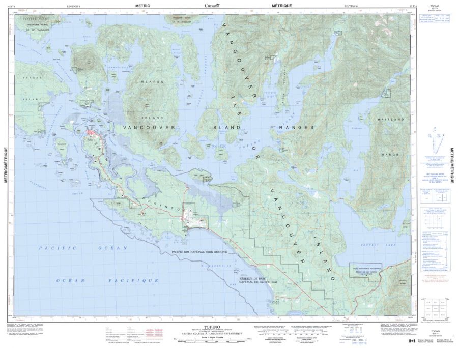 Tofino - 92 F/4 - British Columbia Map