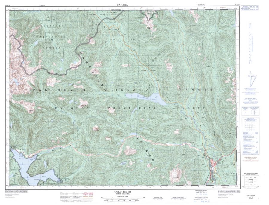 Gold River - 92 E/16 - British Columbia Map