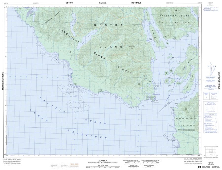 Nootka - 92 E/10 - British Columbia Map