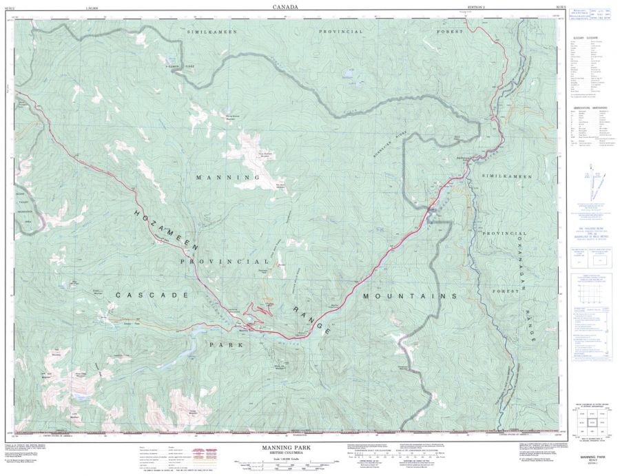 Manning Park - 92 H/2 - British Columbia Map