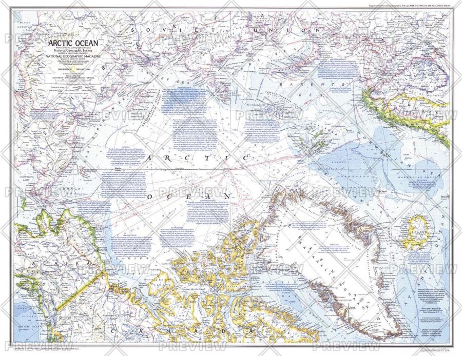 Arctic Ocean Published 1983 Map