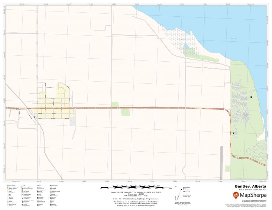 Bentley Alberta Map