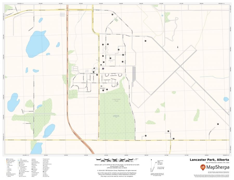 Lancaster Park Alberta Map
