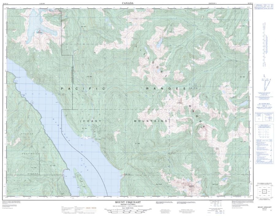 Mount Urquhart - 92 H/12 - British Columbia Map