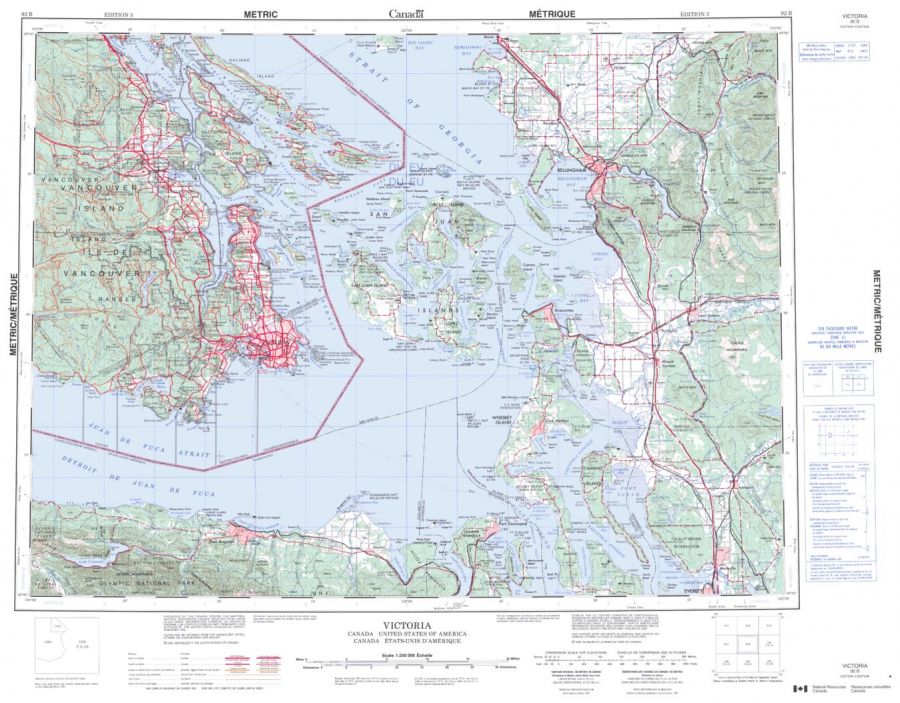 Victoria - 92 B - British Columbia Map