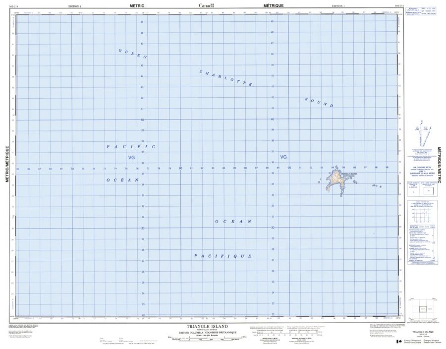 Triangle Island - 102 I/14 - British Columbia Map