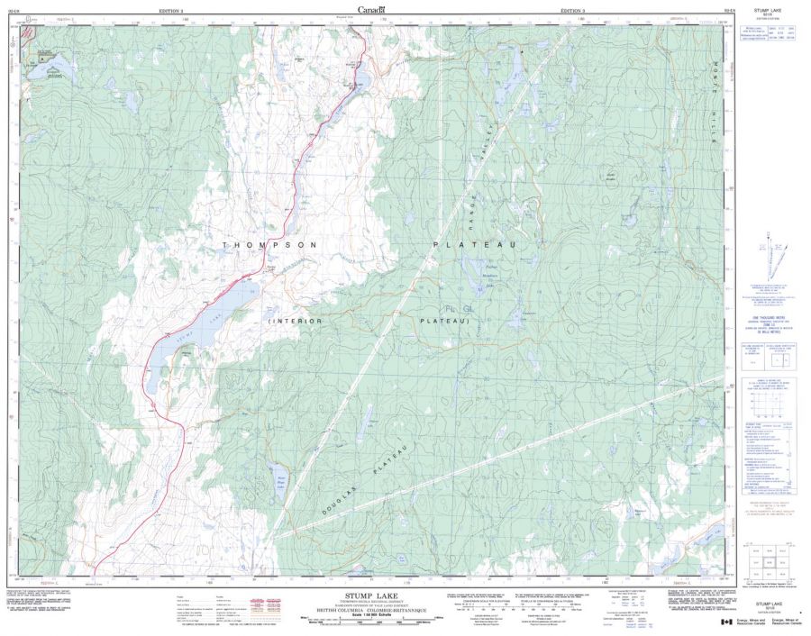 Stump Lake - 92 I/8 - British Columbia Map