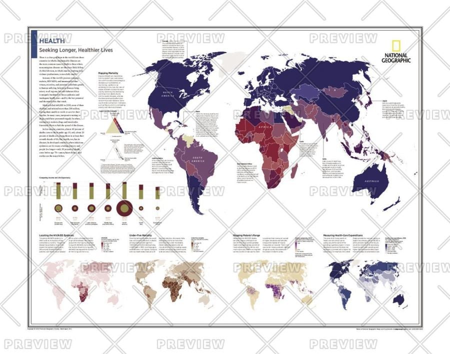 Health Seeking Longer Healthier Lives Atlas Of The World 10Th Edition Map