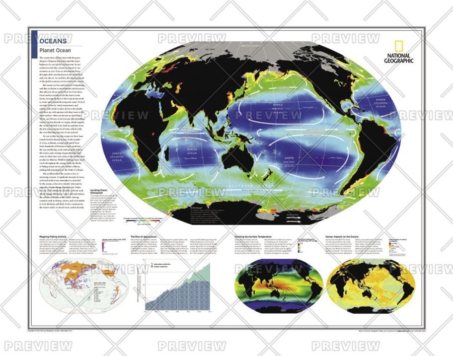 Oceans Planet Ocean Atlas Of The World 10Th Edition Map