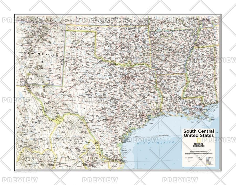 South Central U S Atlas Of The World 10Th Edition Map