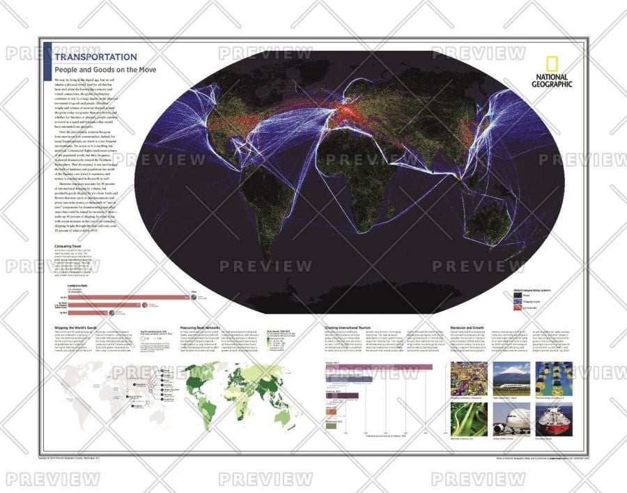 Transportation People And Goods On The Move Atlas Of The World 10Th Edition Map