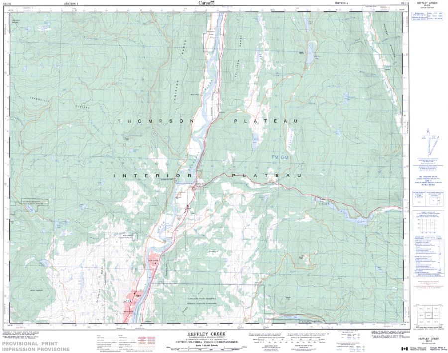 Heffley Creek - 92 I/16 - British Columbia Map