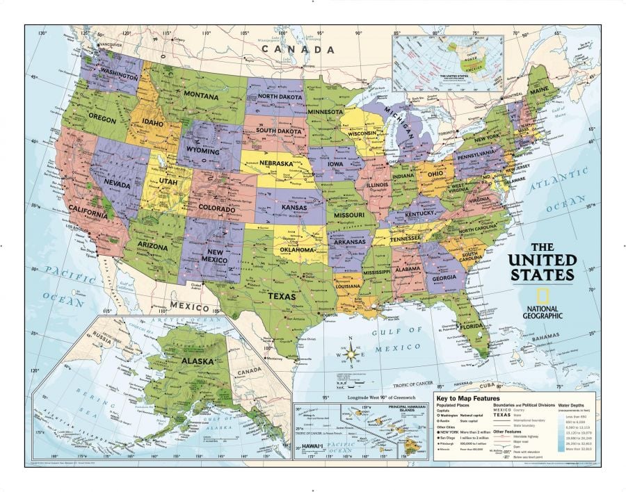 Kids Political Usa Education Grades 4 12 Map