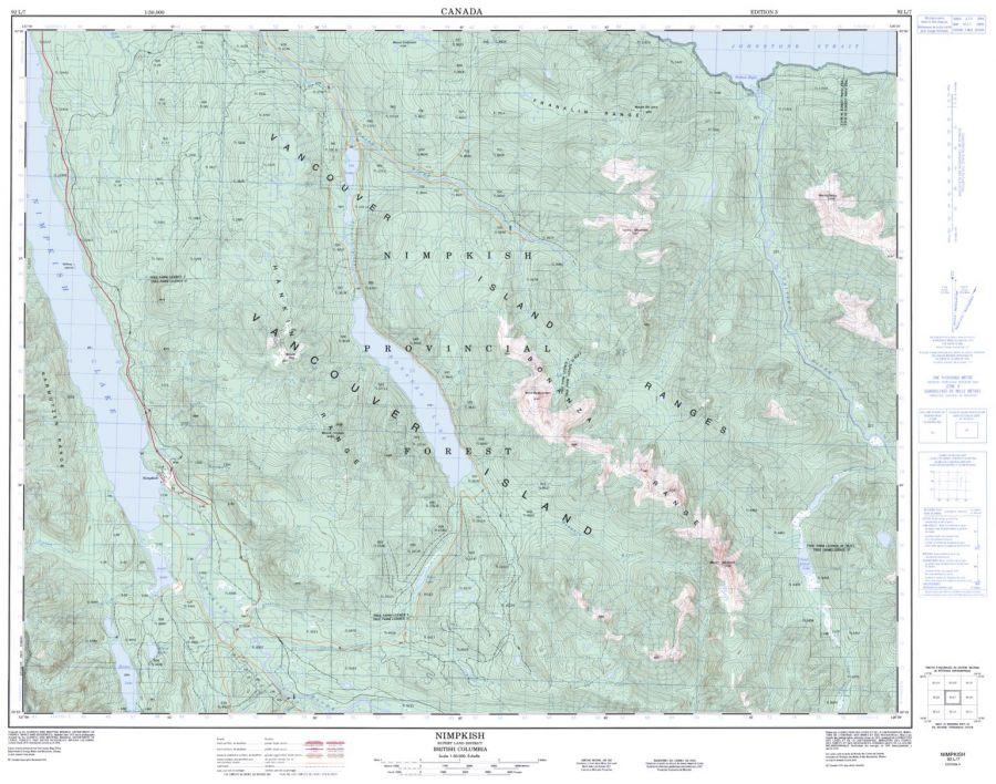 Nimpkish - 92 L/7 - British Columbia Map