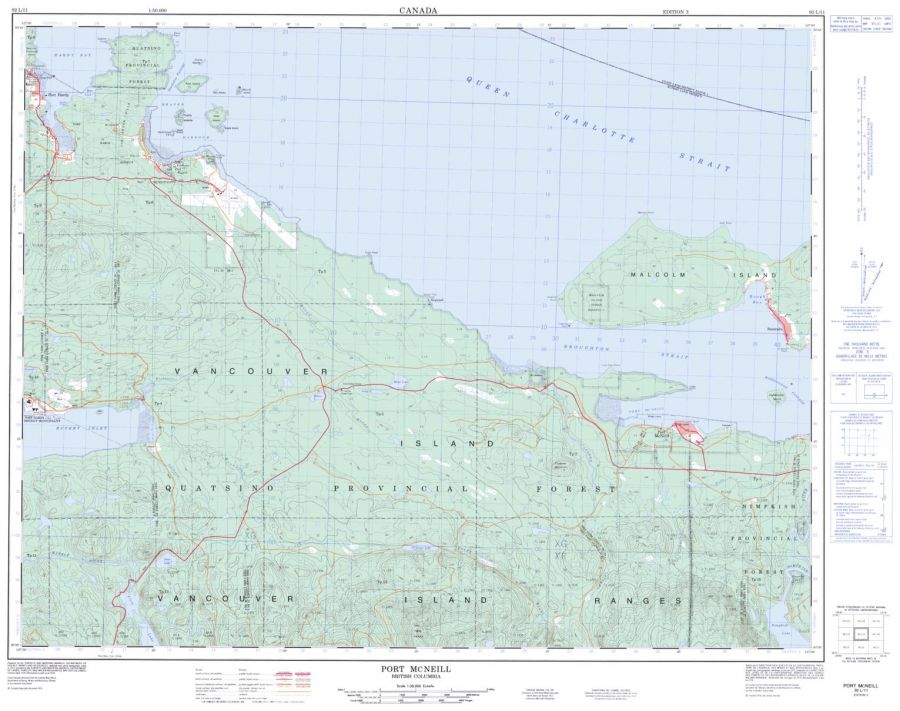 Port McNeill - 92 L/11 - British Columbia Map
