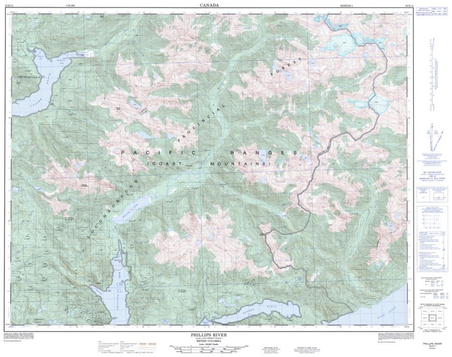 Phillips River - 92 K/11 - British Columbia Map