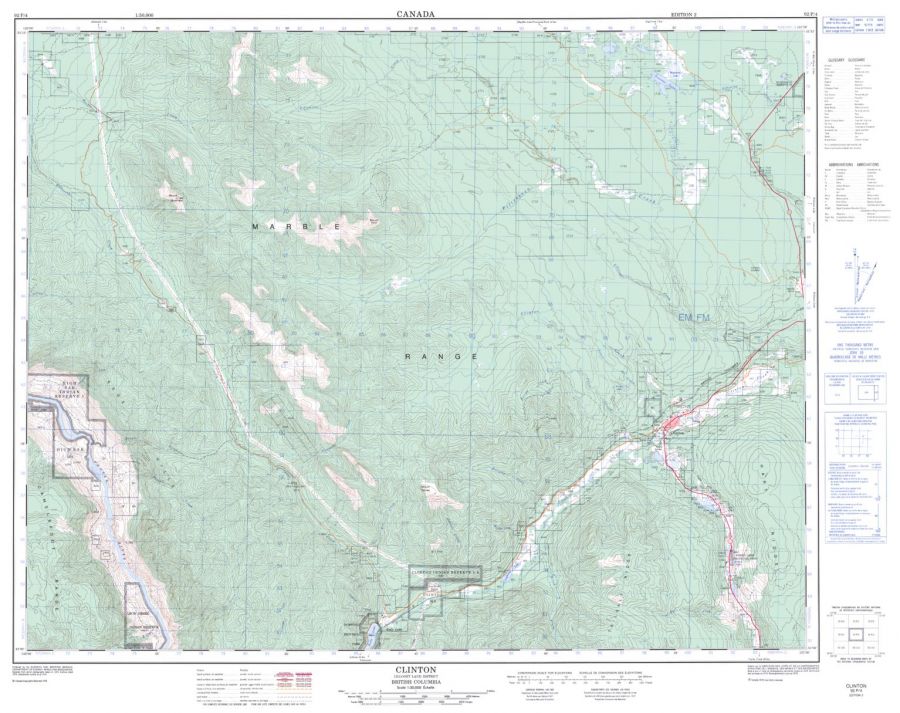Clinton - 92 P/4 - British Columbia Map