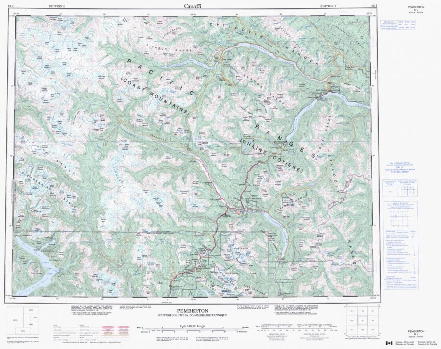 Pemberton - 92 J - British Columbia Map