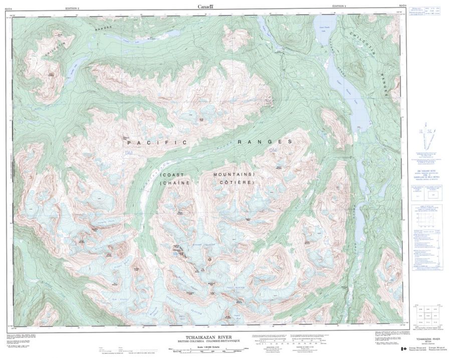Tchaikazan River - 92 O/4 - British Columbia Map